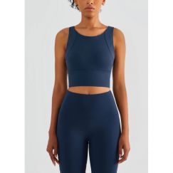 4Pcs Women Soft Fixed Cups Sports Bras High Neck Yoga Tops