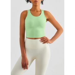 3Pcs Women High Elastic Ribbed Sports Vests Double Layer Yoga Tank Tops 