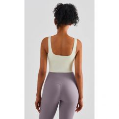 5Pcs Women Comfortable Fixed Cups Gym Bras Classic Square Neck Yoga Tank Tops 