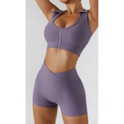 10Pcs Girls Sports Short Leggings Sexy Women Half Cross Waist Gym Shorts 